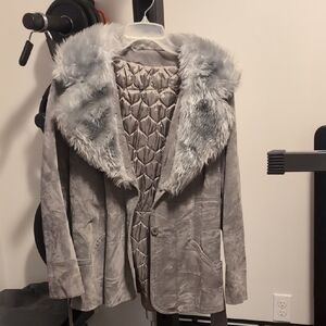 Vintage 70s Suede And Faux Fur Coat